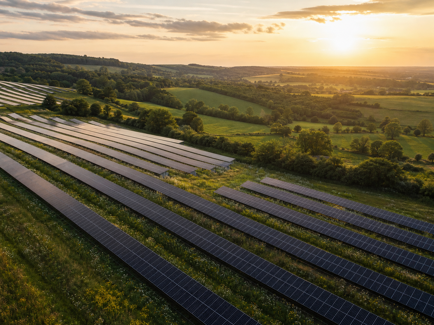 Centrale photovoltaïque intégrée dans un paysage rural